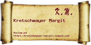 Kretschmayer Margit névjegykártya